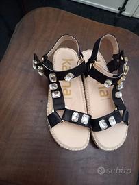Sandali neri con strass nuovi