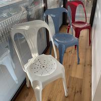 3 sedie da pranzo metallo design industriale