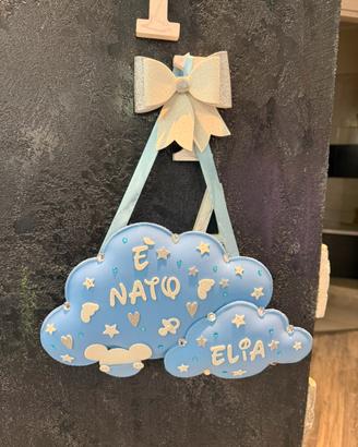 Fiocco nascita artigianale personalizzato