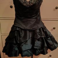 Vestito da cerimonia in taffetà verde petrolio