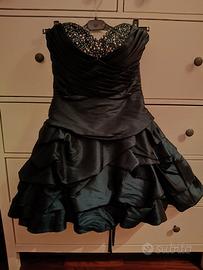 Vestito da cerimonia in taffetà verde petrolio