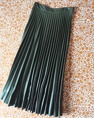 Gonna similpelle verde Stradivarius taglia XS