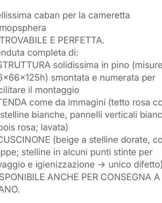 tenda per cameretta bambina