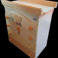 Cassettiera Fasciatoio con Vaschetta e Materassino