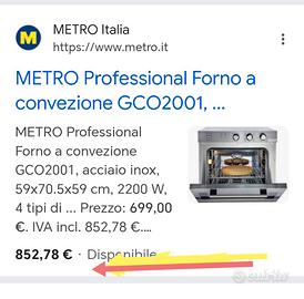 forno professionale nuovo mod. GCO 2001