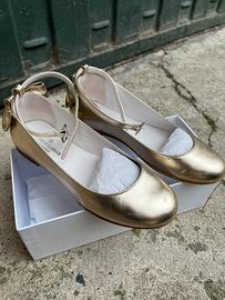 Ballerine dorate con fiocco numero 32