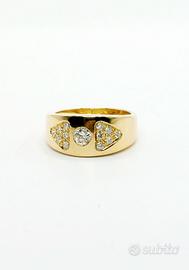 Anello oro 18 kt con diamanti naturali ct 0.65