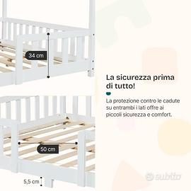 Letto per Cameretta a Forma di Casetta