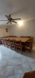Tavolo con panca, 6 sedie , mobile  in Rovere
