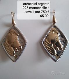 orecchini argento e oro