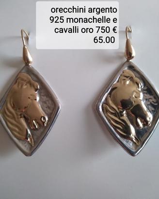 orecchini argento e oro