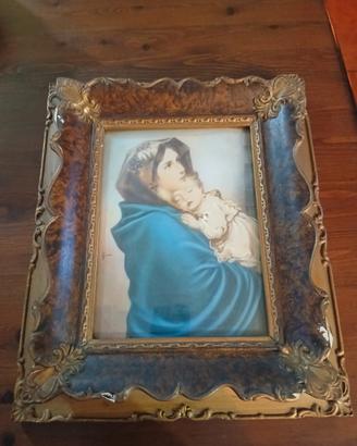 quadro vintage con stampa religiosa
