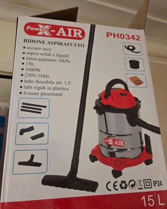 aspiratutto a bidone  del marchio Power X-Air.  Ca