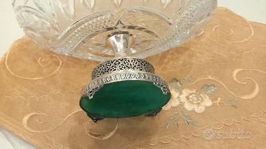 Centrotavola cristallo e argento anni '60