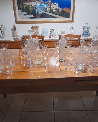 Set brocca piu calici in vetro Vintage