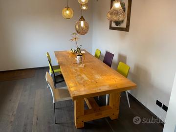 Tavolo artigianale in legno + sedie Tonin casa