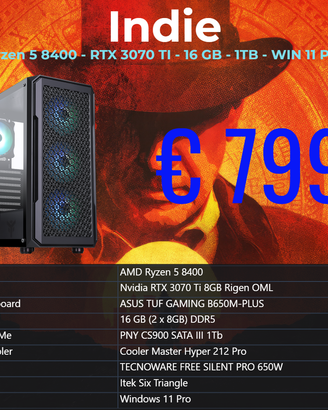 Ryzen 5 8400 - RTX 3070 TI - 16 GB - 1TB