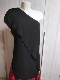 Vestito monospalla nero ZARA