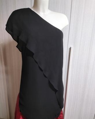 Vestito monospalla nero ZARA