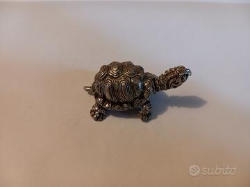 Tartaruga in miniatura in argento massiccio 800