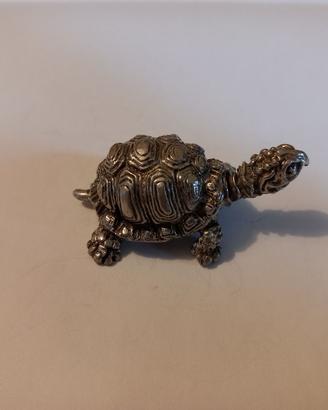 Tartaruga in miniatura in argento massiccio 800