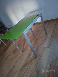 Tavolo allungabile piano vetro 90-125x55