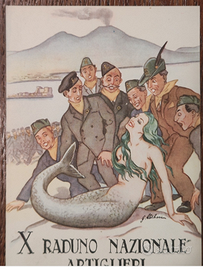 Cartolina X° raduno nazionale artiglieri 1958