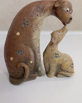 coppia di cani in resina
