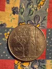 100 lire del 1959 BB