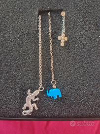 3 orecchini pendenti in argento