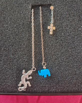 3 orecchini pendenti in argento
