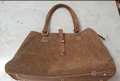 Borsa Vera Pelle  Scamosciata 