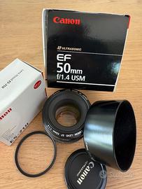 Canon ottica EF 50mm 1.4 USM + ES-71 II