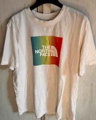 The North Face T-shirt bianca box logo arcobaleno