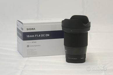 Obiettivo Fotocamera Sigma 16mm f 1.4 per Sony