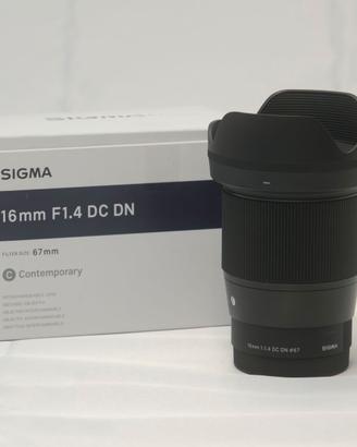 Obiettivo Fotocamera Sigma 16mm f 1.4 per Sony