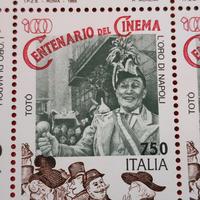 Foglio 50 francobolli centenario Cinema