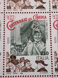 Foglio 50 francobolli centenario Cinema