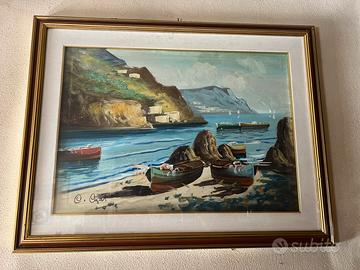 Quadro “barche in spiaggia”