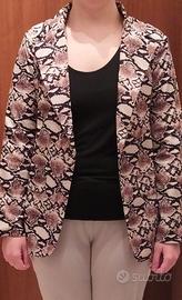 blazer donna con stampa pelle di serpente