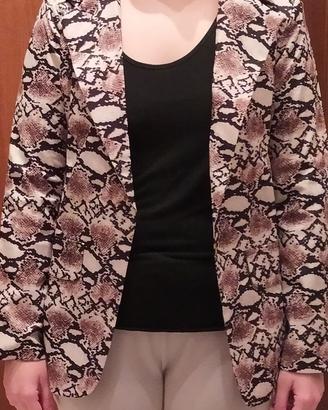 blazer donna con stampa pelle di serpente