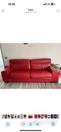 Divano letto in pelle + puof contenitore