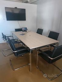 Tavolo riunione rovere cromo Centroufficio Loreto