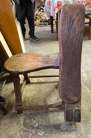 Banco da sellaio con morsa in legno