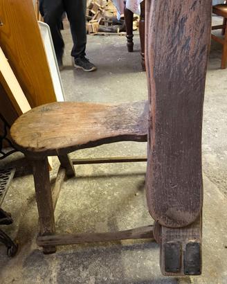 Banco da sellaio con morsa in legno