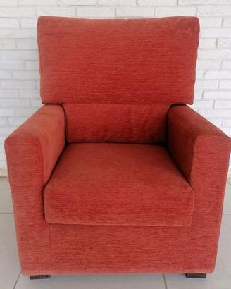 Poltrona Relax Imbottita Colore Rosso. Artigianato