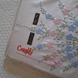 Copriletto misto seta ricamato a mano  nuovo 