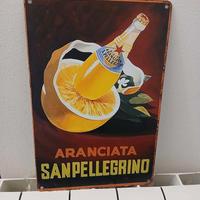 Vintage Aranciata San Pellegrino Insegna in latta