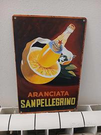 Vintage Aranciata San Pellegrino Insegna in latta