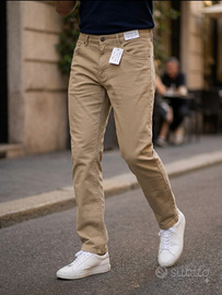 Pantaloni uomo docks style 100% cotone beige tagli